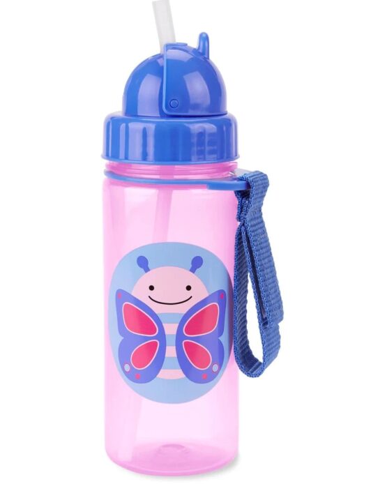 SKIP HOP Zoo Straw Bottle - 13 Oz - Butterfly