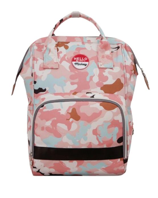 Disney Mickey Mouse Military Pink Print Diaper Bag