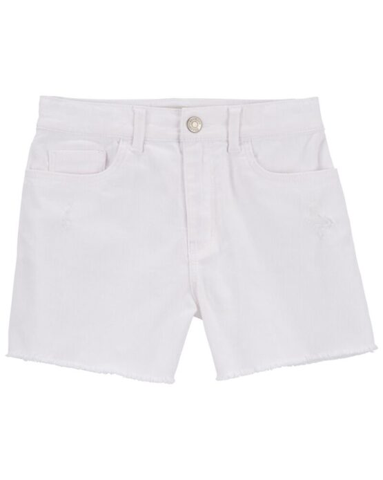 Oshkosh B'gosh White Kid Iconic Demin Midi Shorts: High-Rise Remix