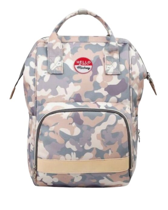 Disney Mickey Mouse Pink Military Print Diaper Bag
