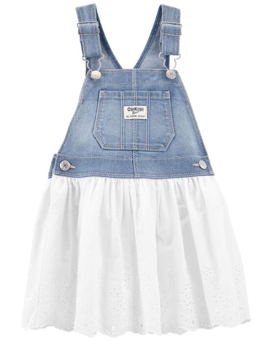 Oshkosh Baby Denim Eyelet Jumper Dress