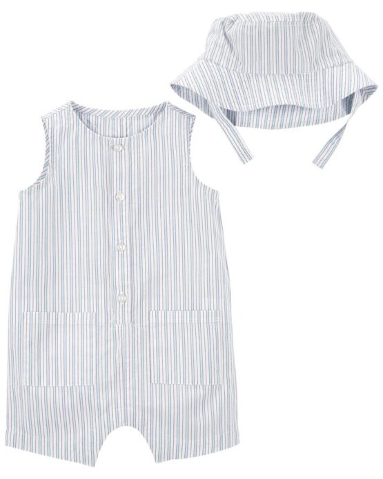 Carter's Baby 2-Piece Striped Romper & Bucket Hat