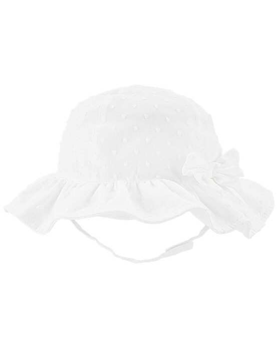 Carter's White Baby Swiss Dot Sun Hat 12-24 months