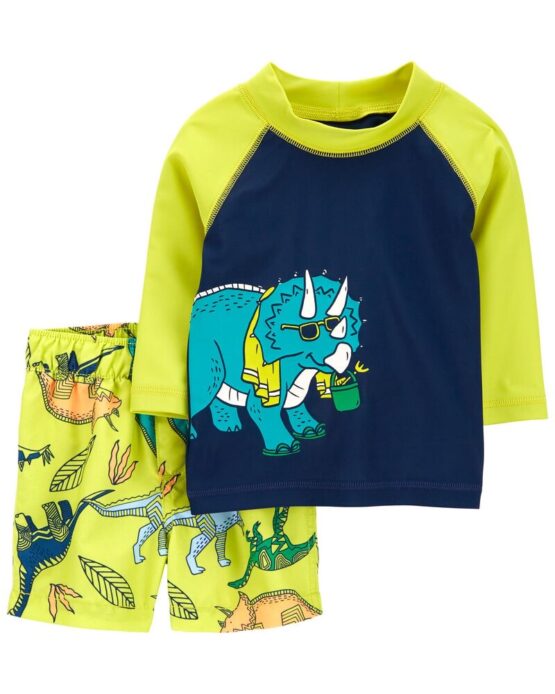 Carter's Multi Baby Dinosaur 2-Piece Rashguard Set