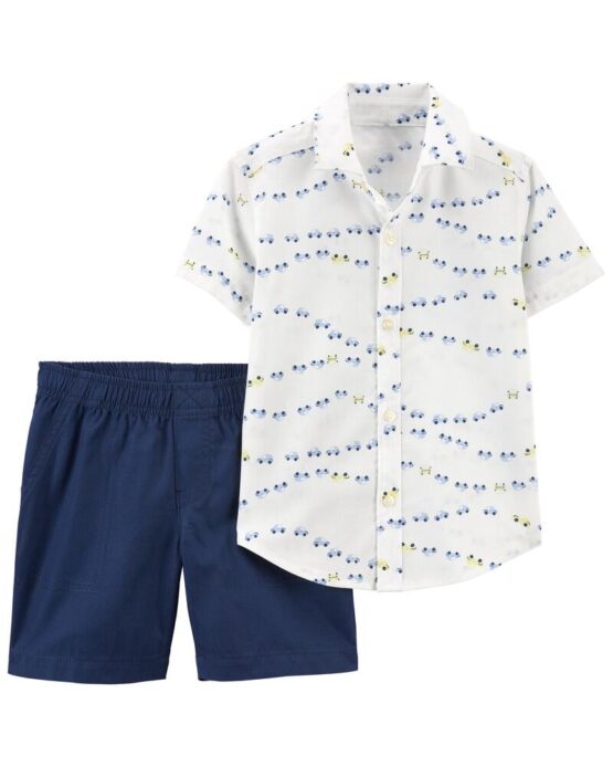 Carter's Toddler 2-Piece Button-Front Shirt & Short Set