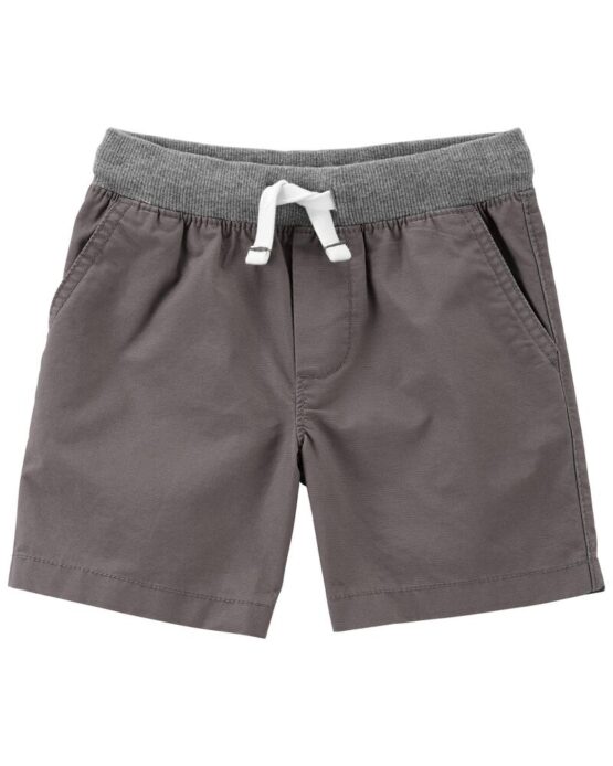 Grey Pull-On Dock Shorts