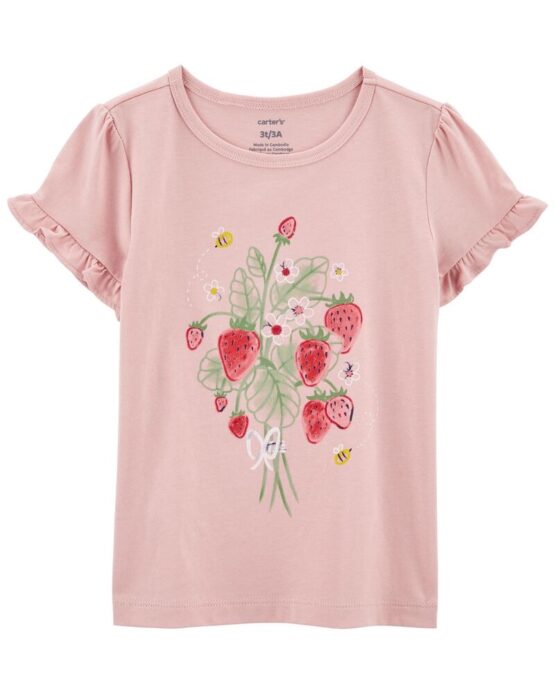 Carter's Pink Toddler Strawberry Jersey Tee