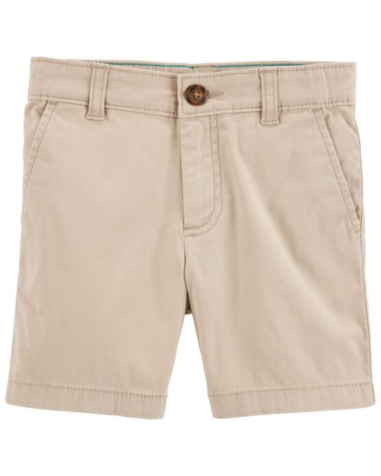 Carter's Khaki Toddler Flat-Front Shorts