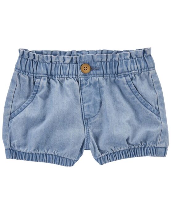 Carter's Baby Hibiscus Wash Baby Iconic Denim Paperbag Bubble Shorts