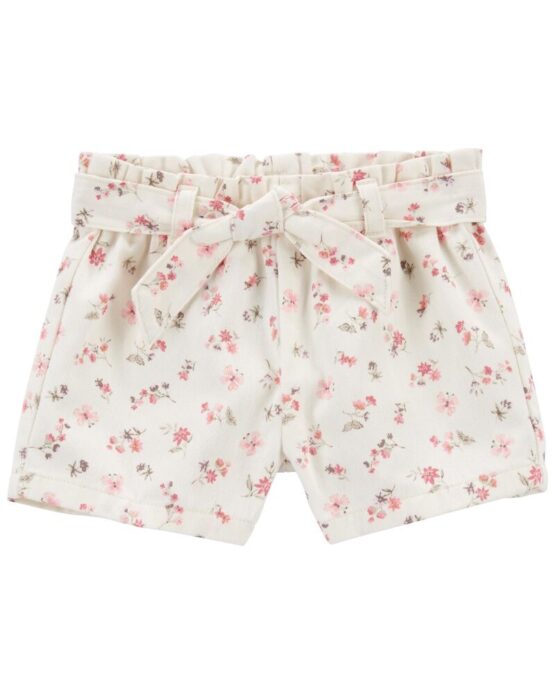 Carter's Floral Print French Terry Paperbag Shorts