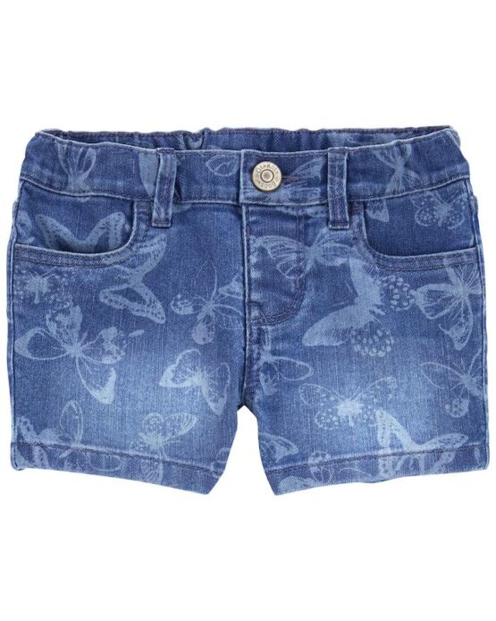 OshKosh Toddler Iconic Denim Shorts: Butterfly Print Remix