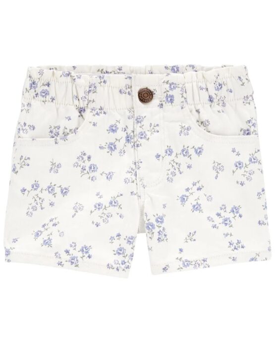 OshKosh Floral Print Paperbag Twill Shorts