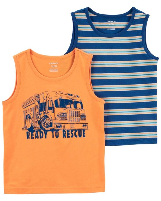 Oshkosh Orange Toddler 2-Pack Orange Tank Top Set