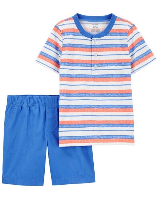 Carter's Multi 2-Piece Henley Tee & Short Set