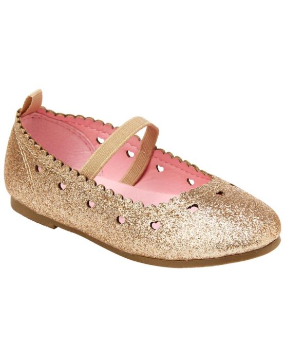 Carter's Girls Golden Glitter Flats