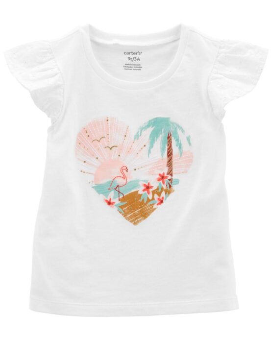 Carter's Toddler Tropical Flutter Sleeve Top