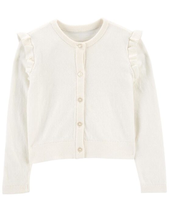 Carter's Flutter Cardigan White