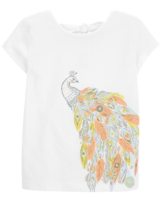 Carter's Toddler Peacock Bow Back Jersey Tee