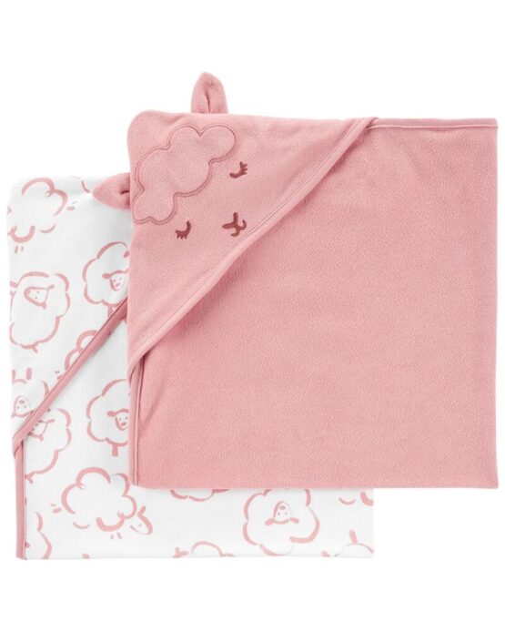 Carter's Baby 2-Pack Pink Sheep Hooded Towel