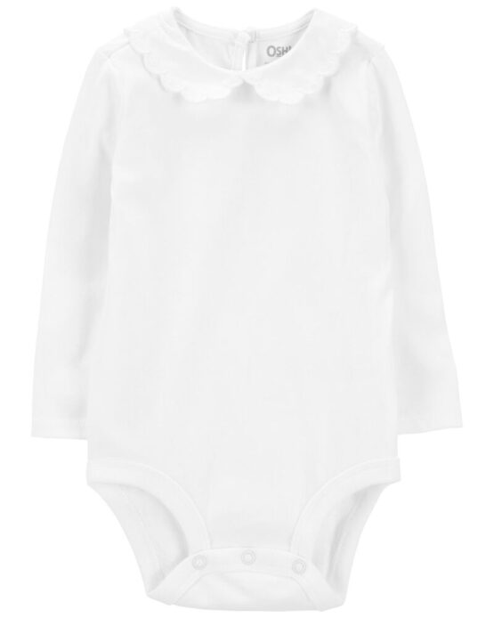 Carter's Mameluco Manga Larga de niña Blanco