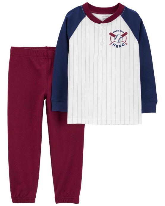 Conjunto Carter's Manga Larga Beisball
