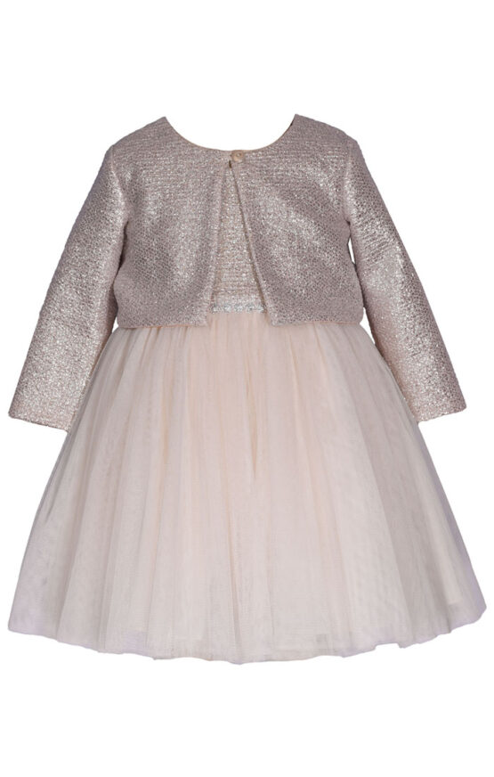 Vestido Navideño Rayado con Abrigo