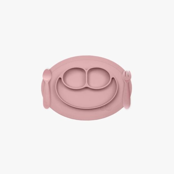Plato Mini Feeding Set EZPZ, 12 Meses+, Rosado Suave