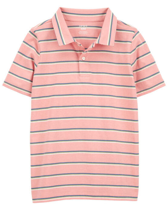 Oshkosh Camisa Tipo Polo color Salmon Rayada