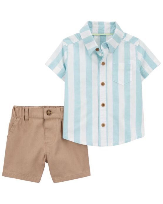 Carter's Set 3 Pcs Conjunto con Short y Sombrero