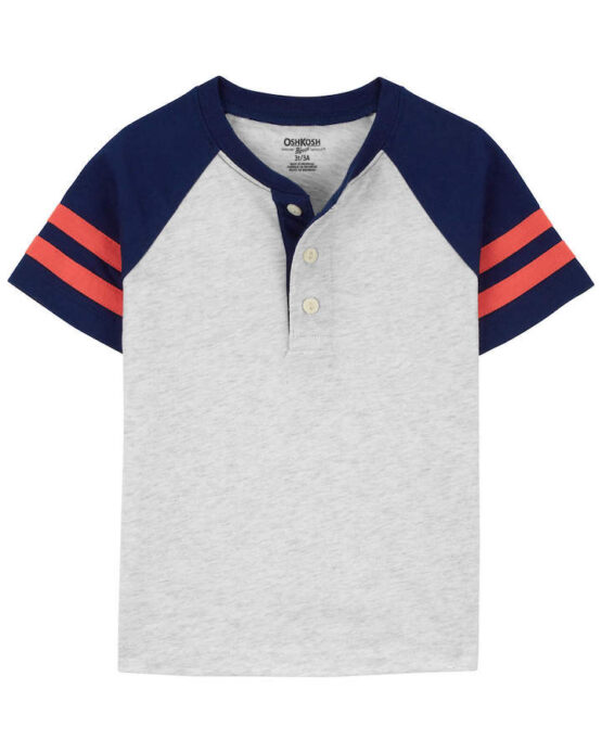 Camiseta  Carter's Henley Con Botones Manga Corta