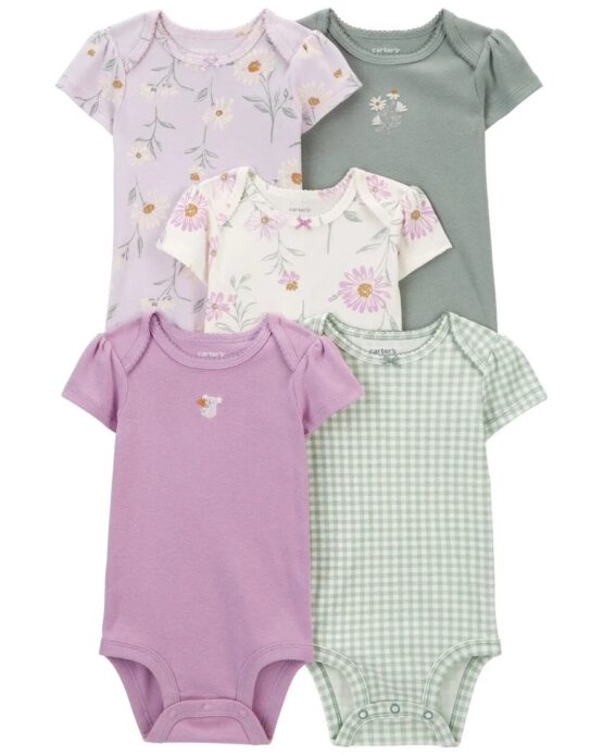 Carter's Set de 5 Mamelucos Flores