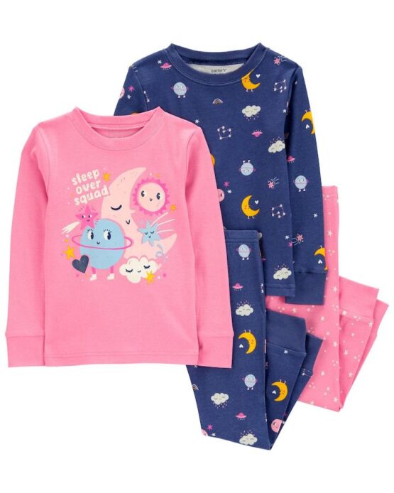 Carter's 4-Piece Sleep Over Squad 100% Cotton PJs