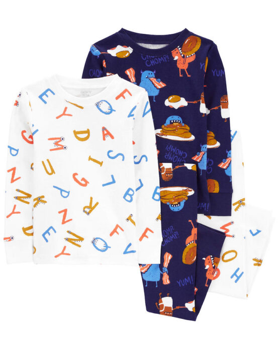 Carter's 4-Piece Monster 100% Cotton PJs