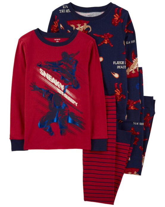 Carter's 4-Piece Sneakyl 100% Cotton PJs