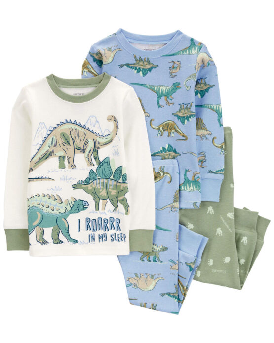 Pijama de Dinosaurio Carter's de 4 Pcs 100% Algodon