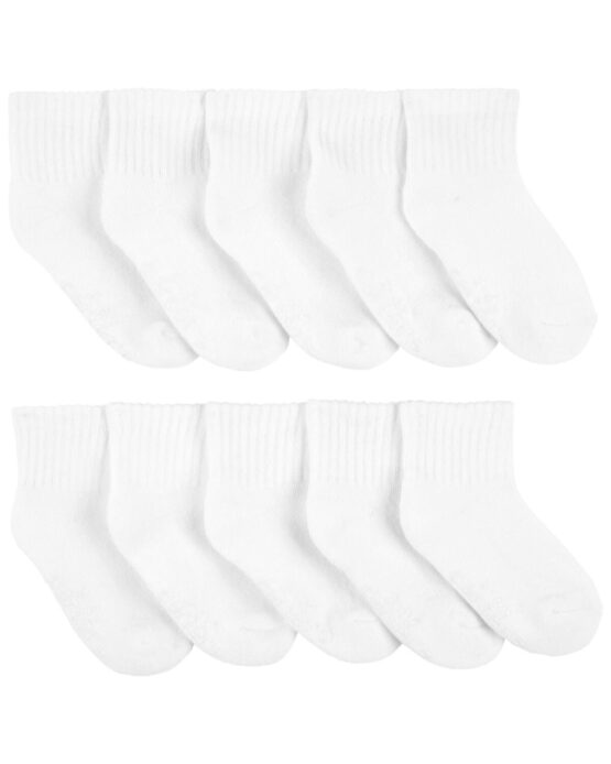 Carter's Paquete de 10 pares de Calcetines Hasta el tobillo Escolar Unisex