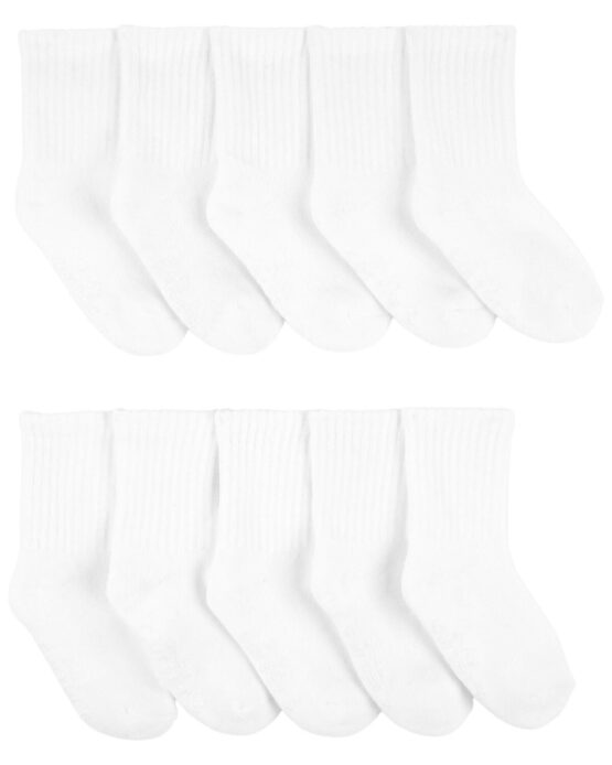 Carter's Paquete de 10 pares de Calcetines mitad de Pantorrilla Unisex