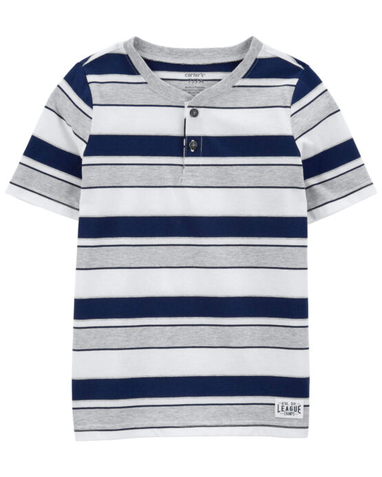 Carter's Camiseta Henley Rayada con Botones