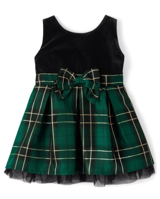 Vestido Children's Place Verde y Negro
