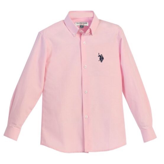 US Polo Assn Camisa de Botones M/L Rosada 100% Oxford