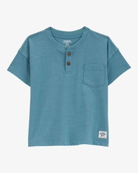 Camiseta Oshkosh Henley Botones Turquesa