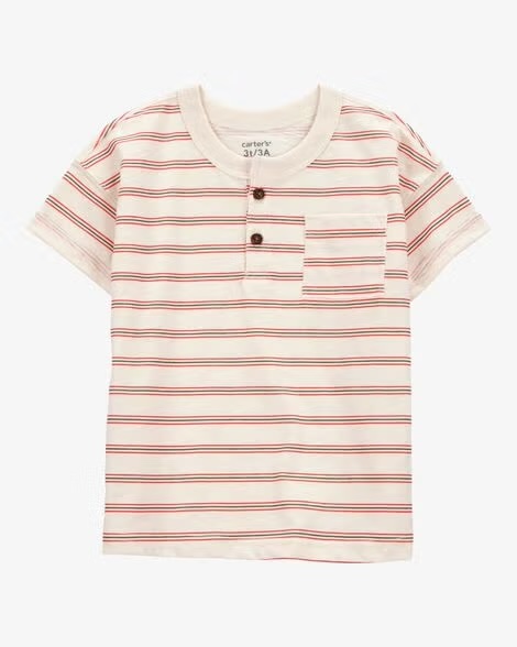 Camiseta Carter's Henley Rayada con Botones