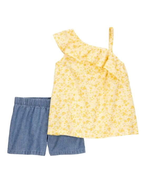 Conjunto Carter's Top Floreado Short Jean