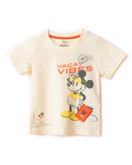 Camiseta de Mickey Beige Pasaporte con Relieve St Jacks
