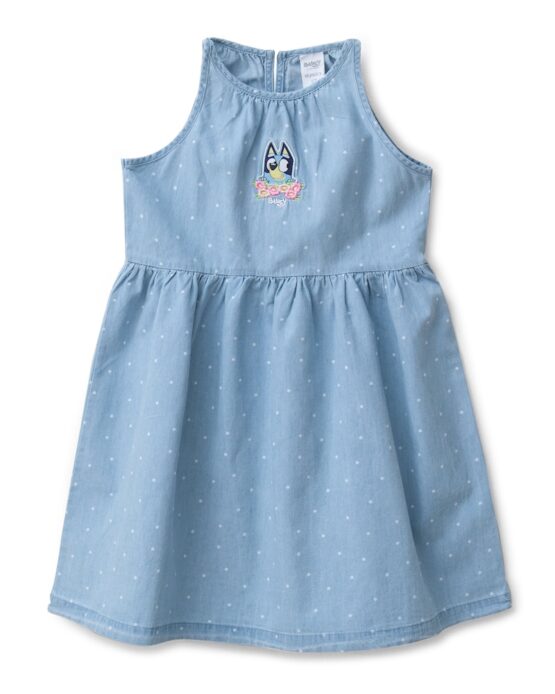 Vestido de Minnie Chambray y Bordado de Bluey St Jacks