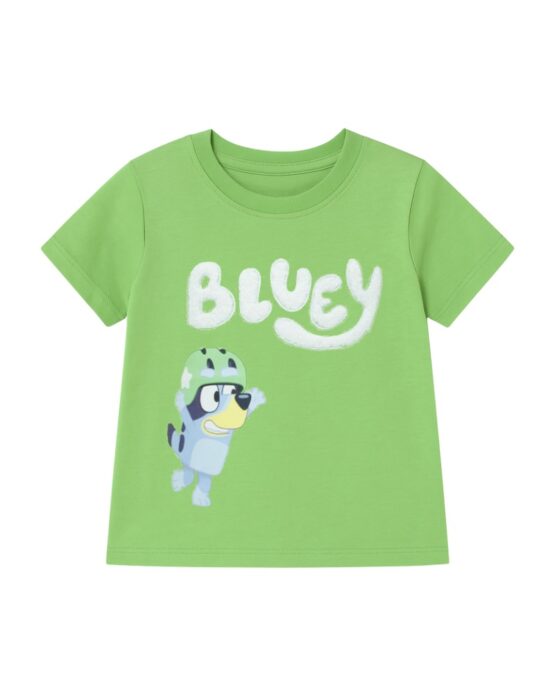 Camiseta de Bluey Verde con Letras en Relieve St Jacks