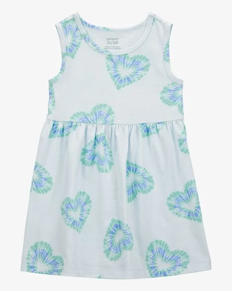Vestido Carter's de Niña print de Corazones Tie Dye