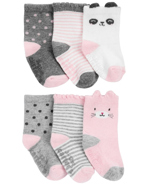 Carter's 6-Pack Crew Socks 2-4 años