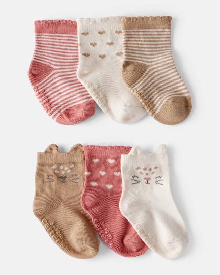 Carter's 6-Pack Calcetines Gatito