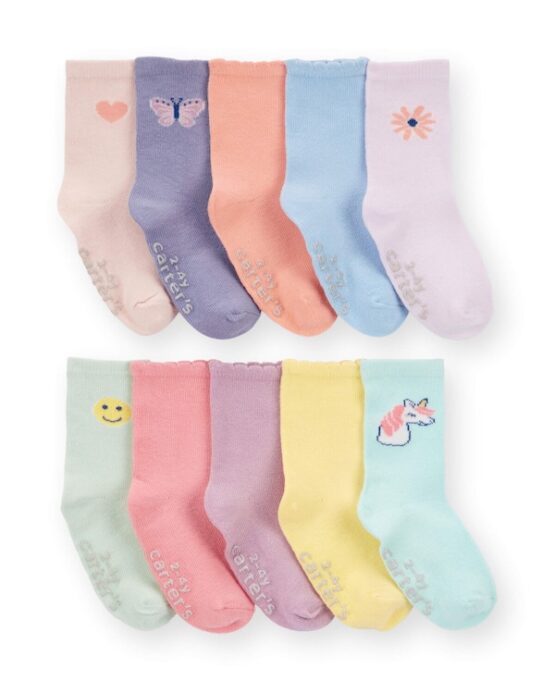 Carter's 10-Pack Crew Socks 2-4 años